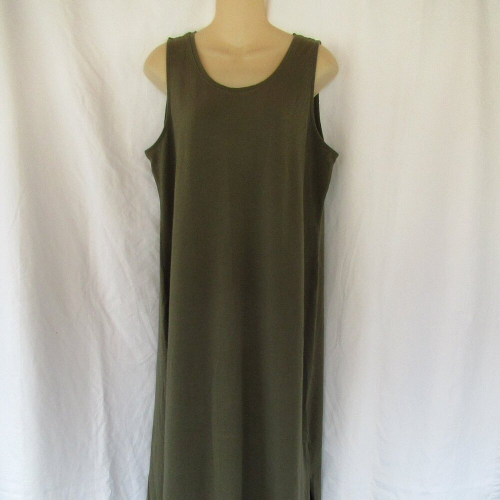 Isaac Mizrahi LIVE! dress pencil maxi PM olive green